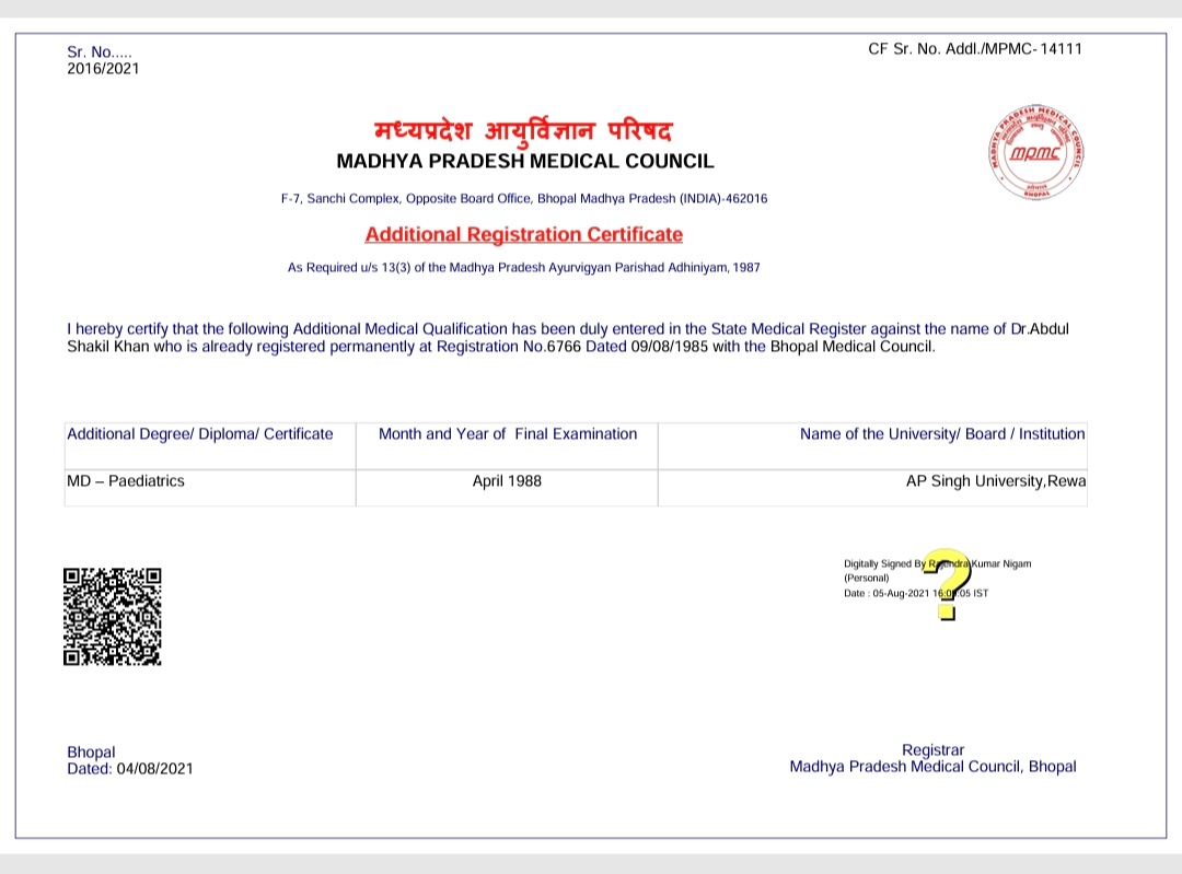 Doctor's certificate