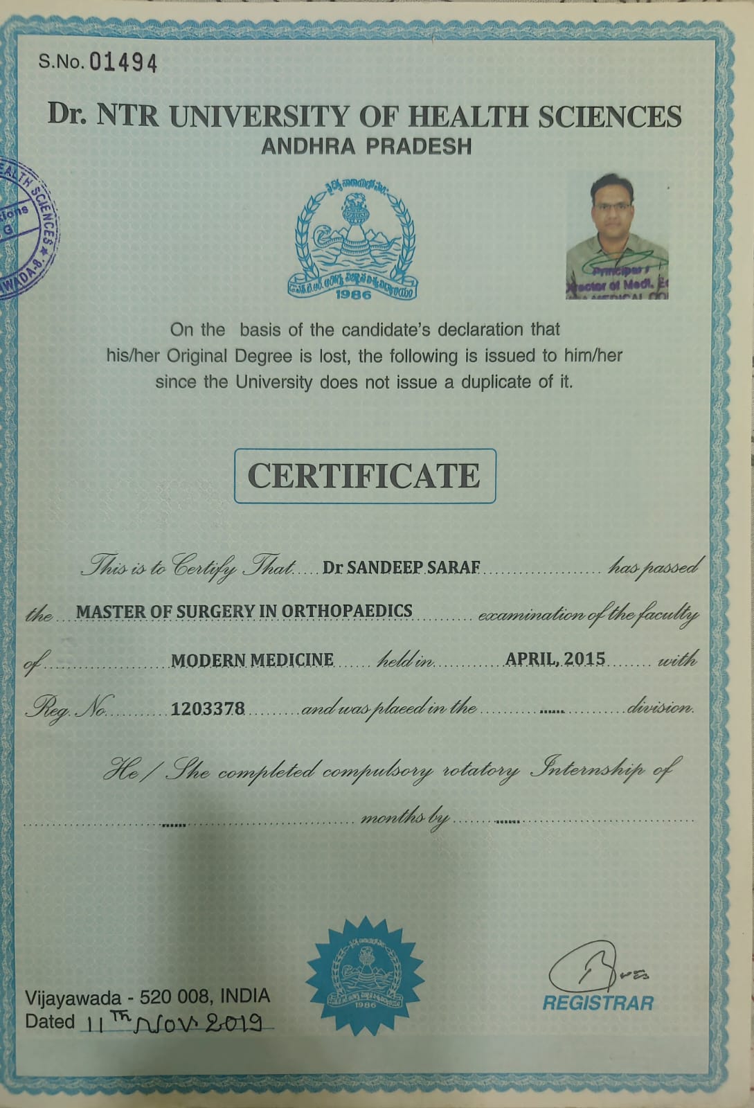 Doctor's certificate