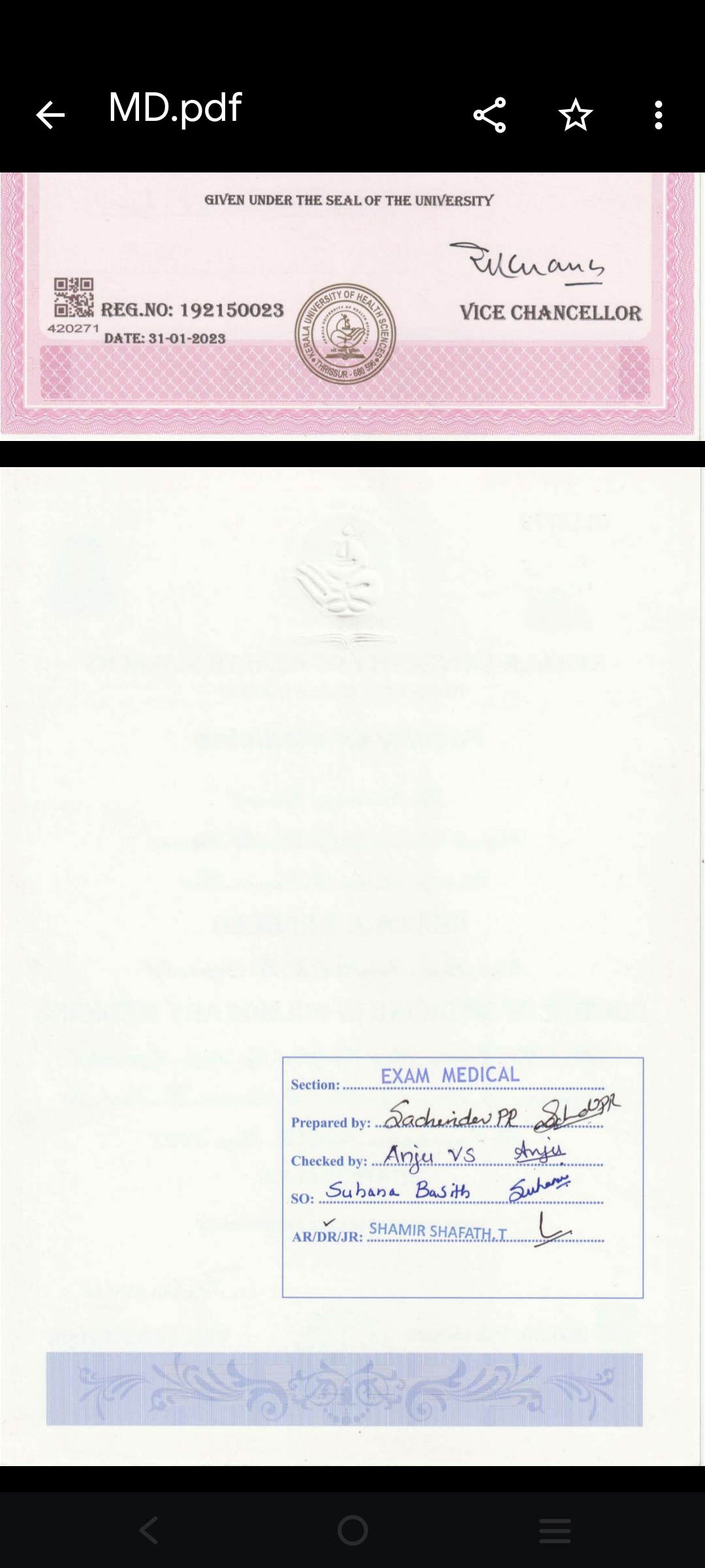 Doctor's certificate