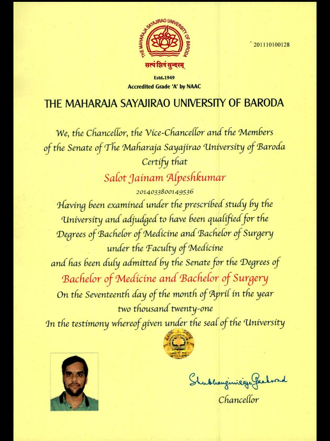 Doctor's certificate