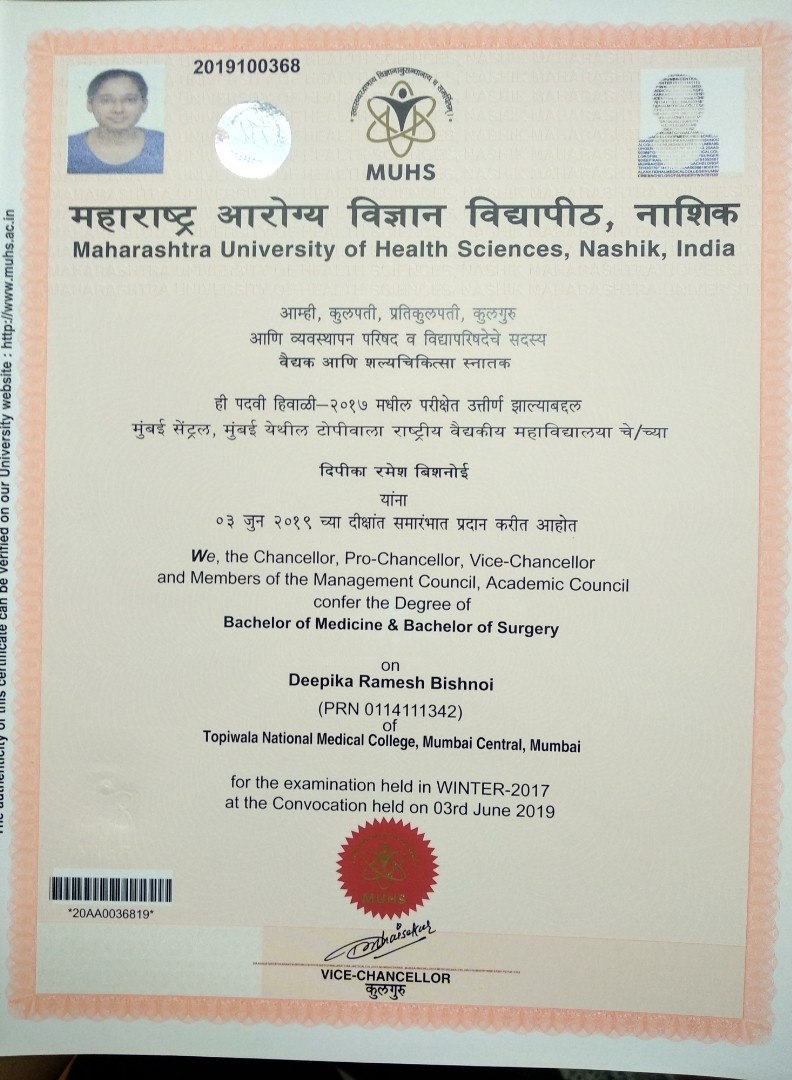 Doctor's certificate