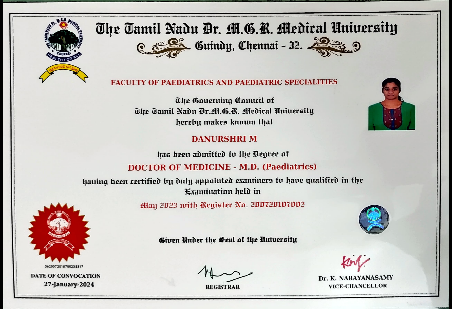 Doctor's certificate