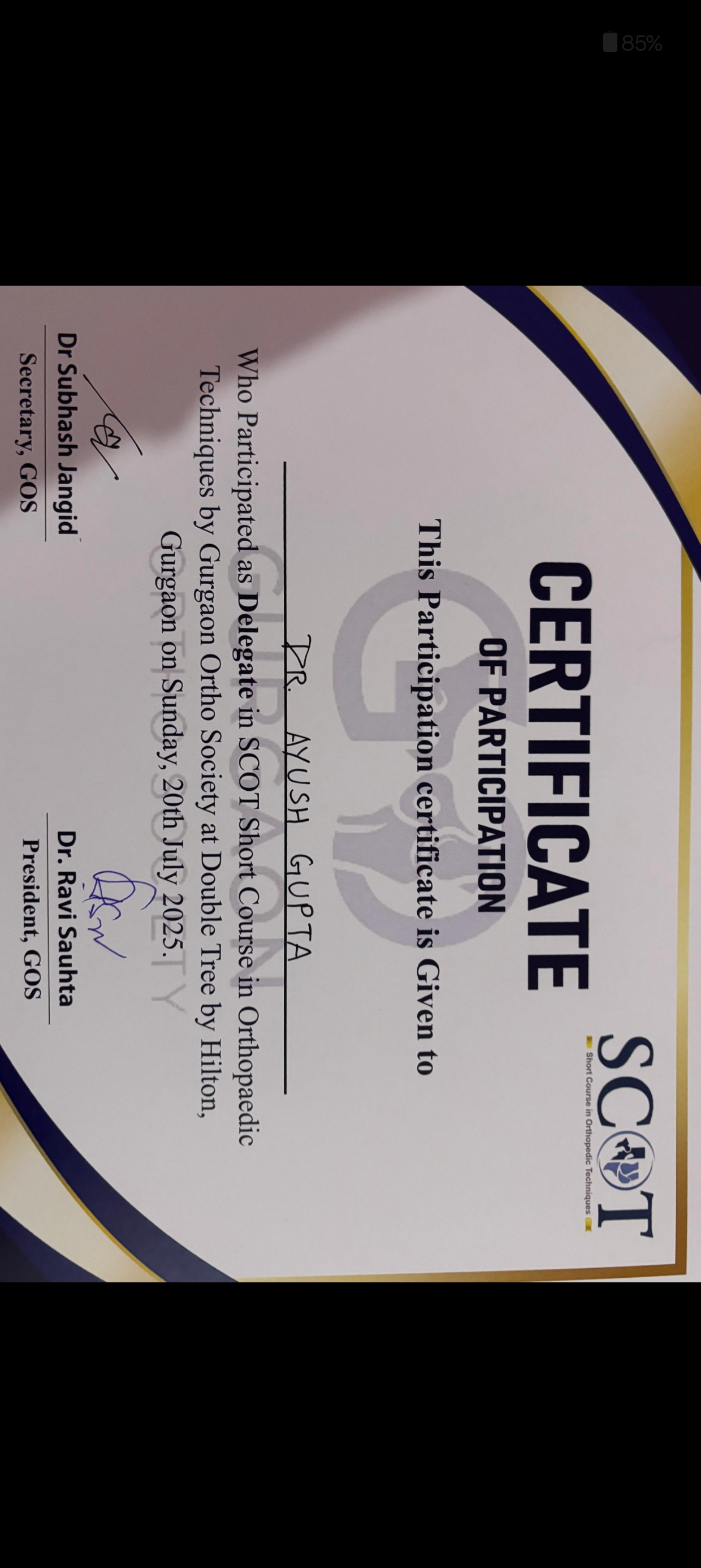 Doctor's certificate