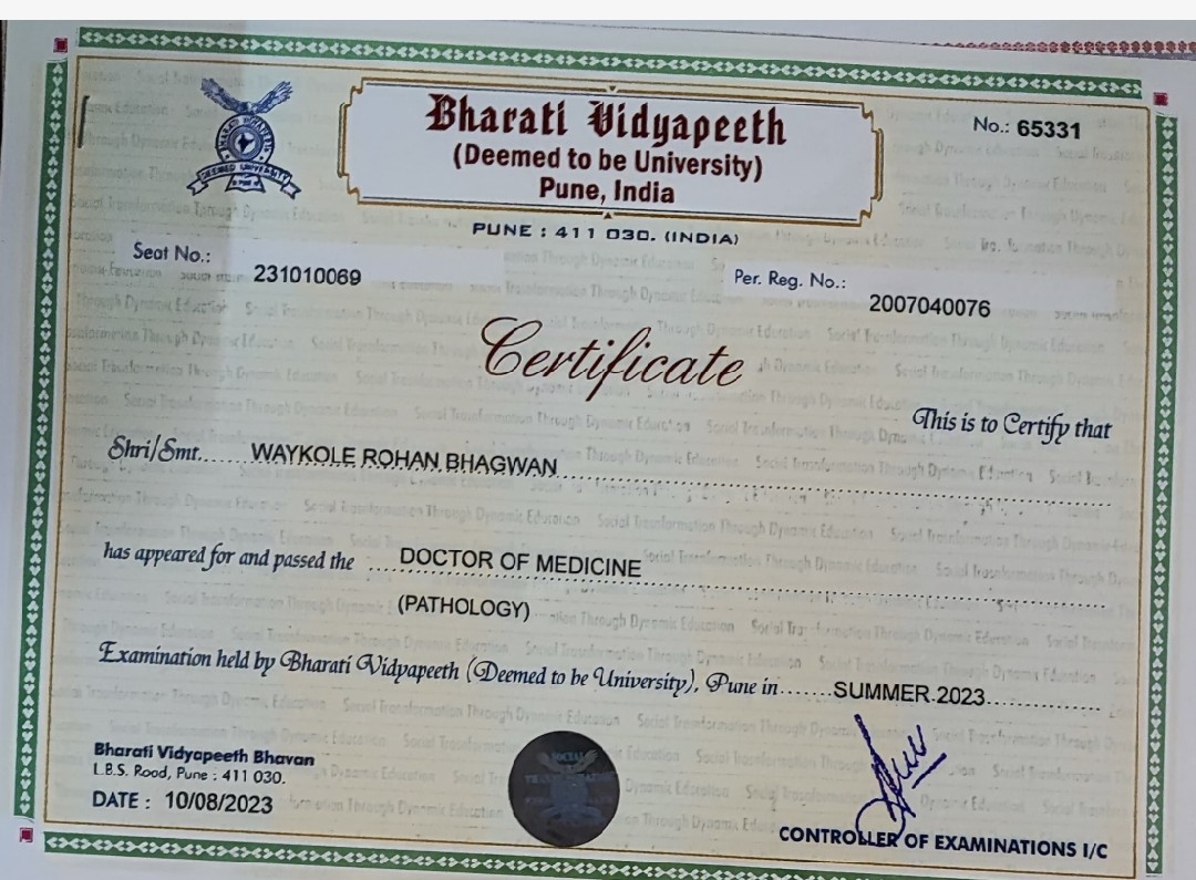 Doctor's certificate