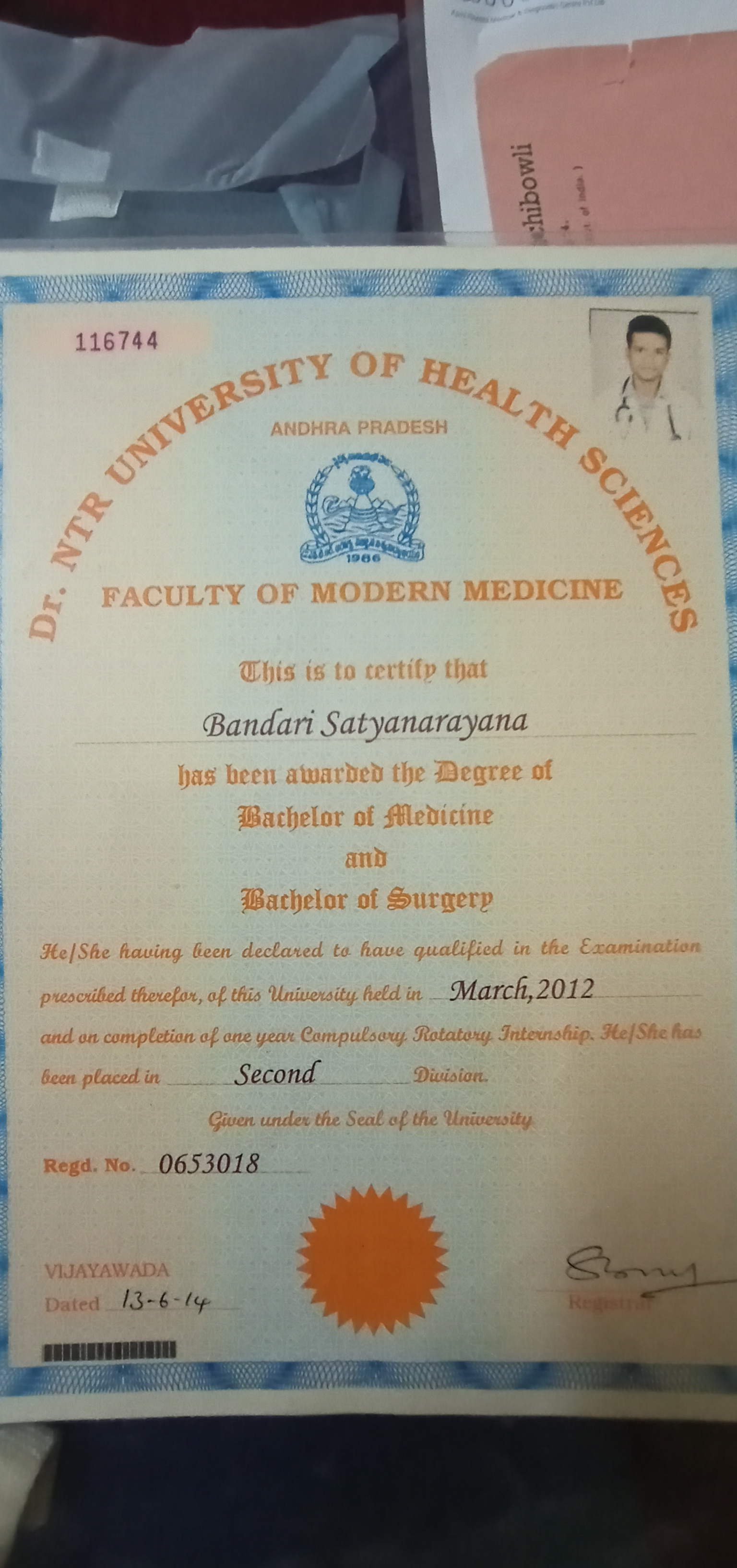 Doctor's certificate