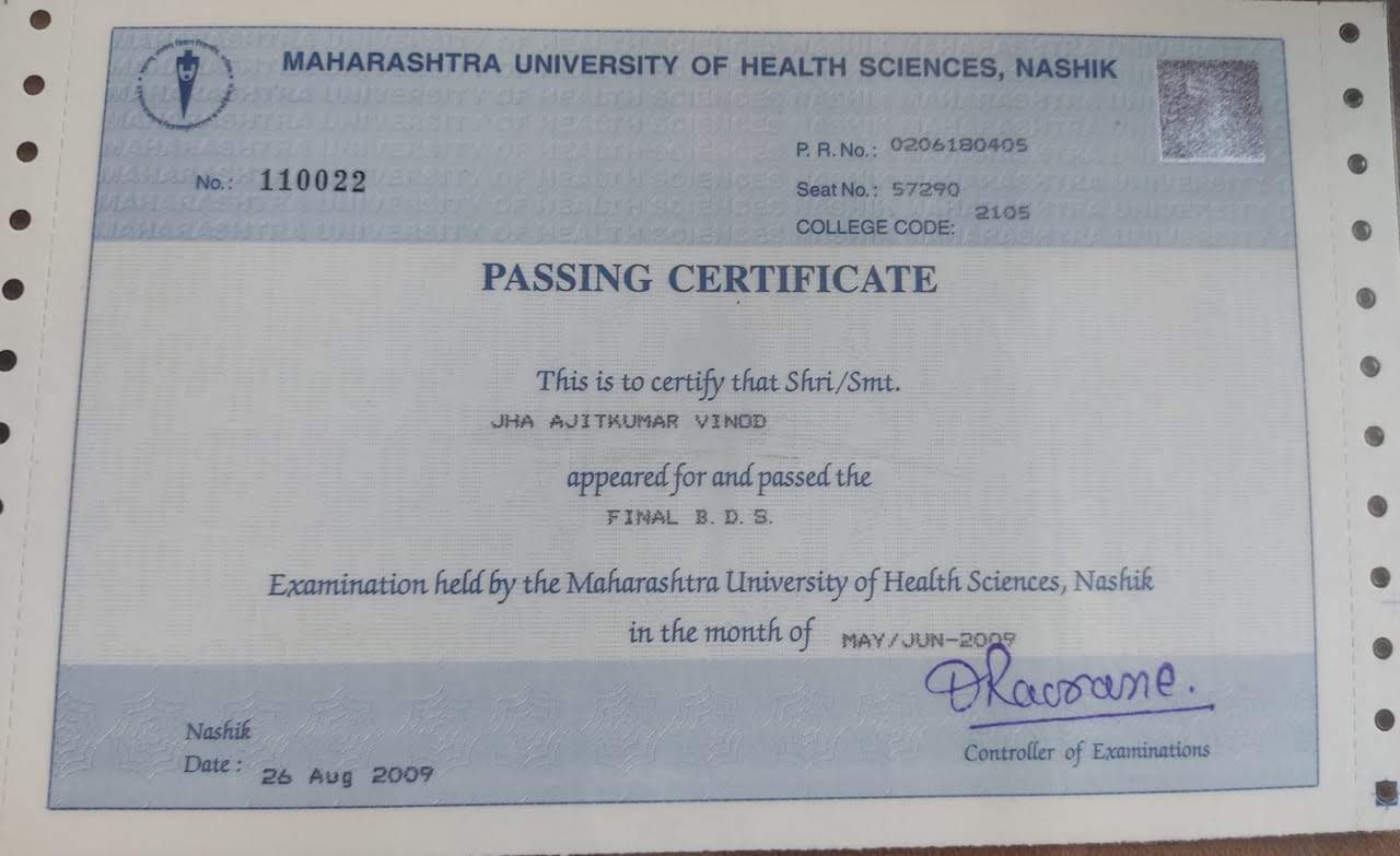 Doctor's certificate