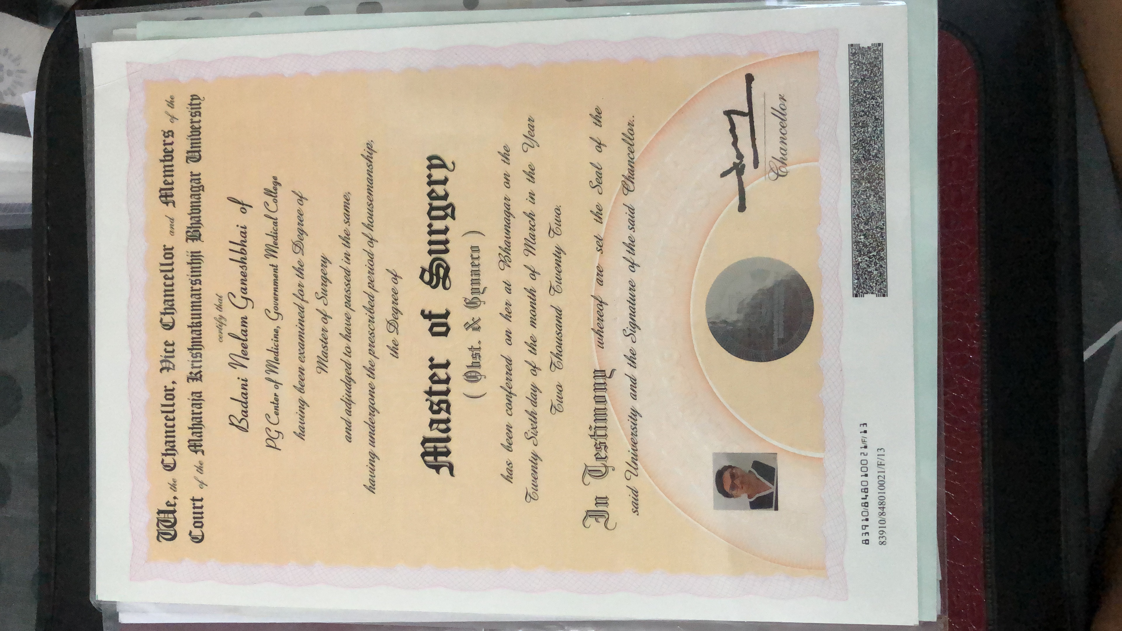 Doctor's certificate