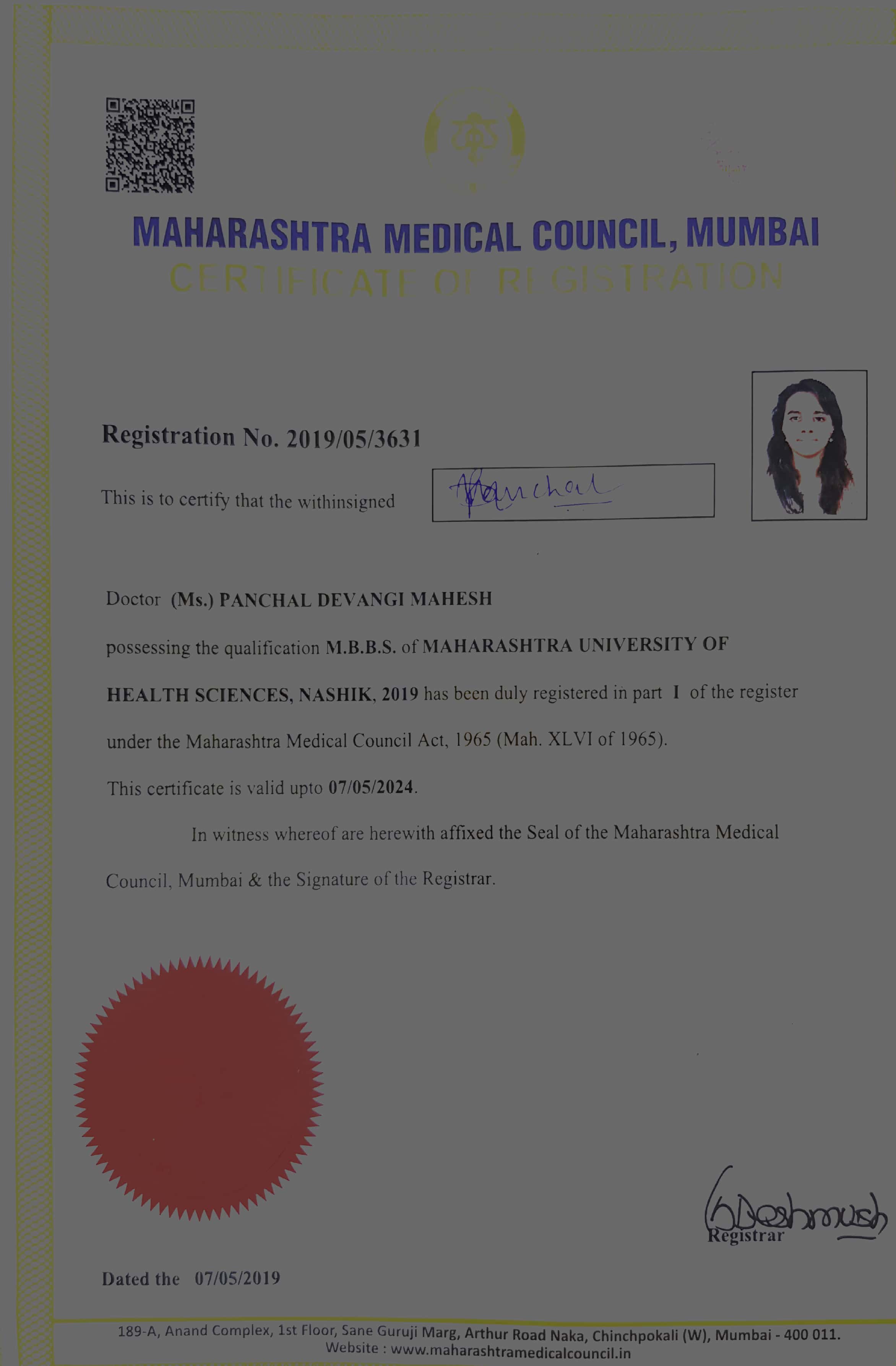 Doctor's certificate