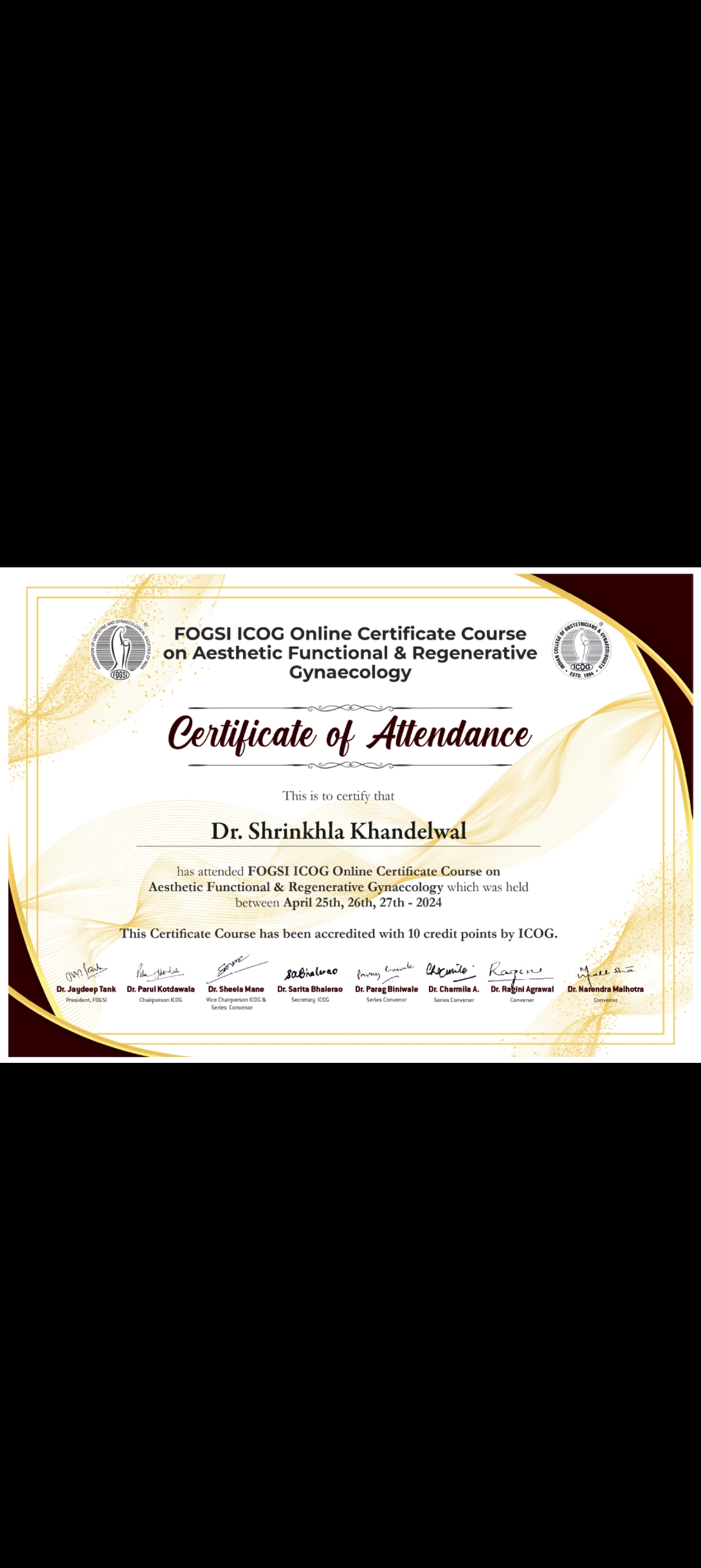 Doctor's certificate
