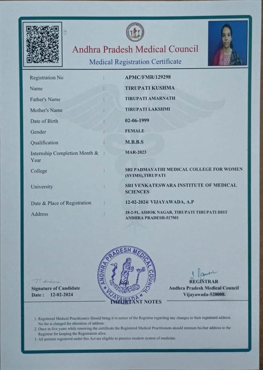 Doctor's certificate