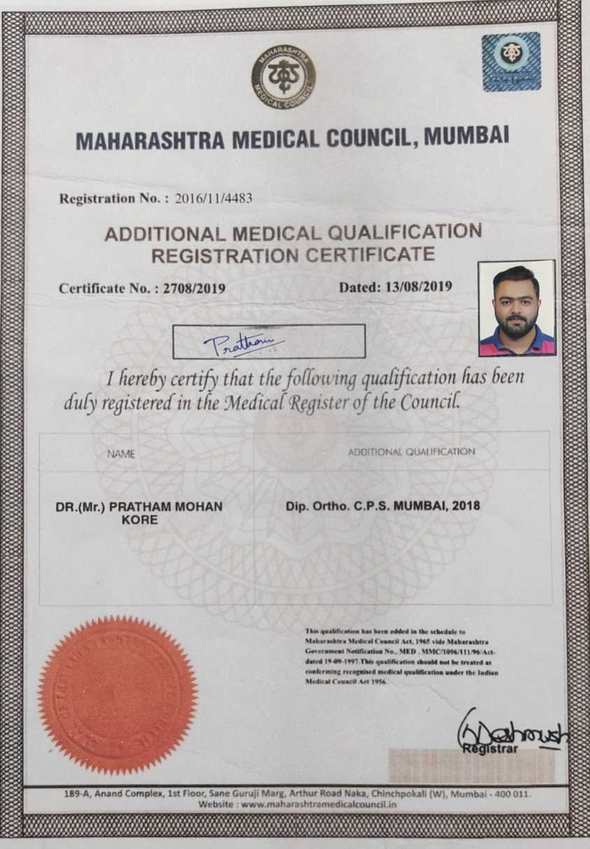 Doctor's certificate