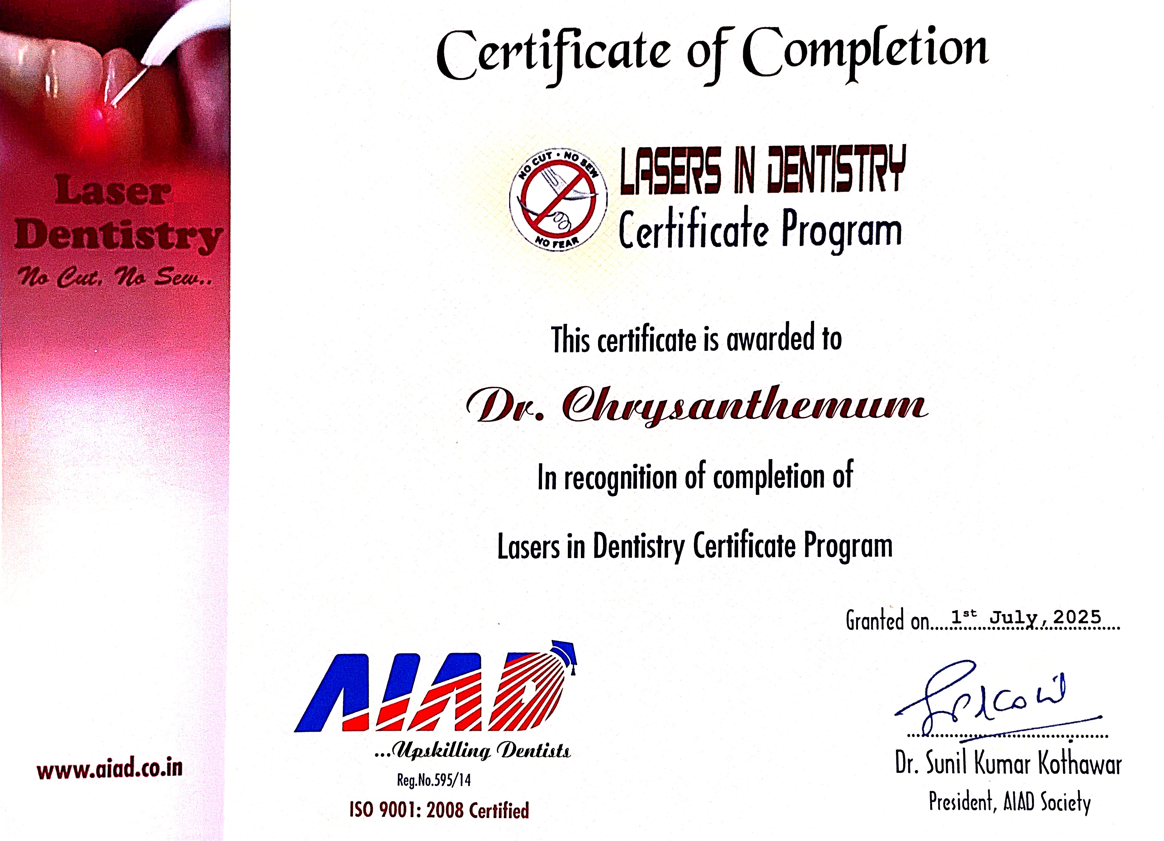 Doctor's certificate