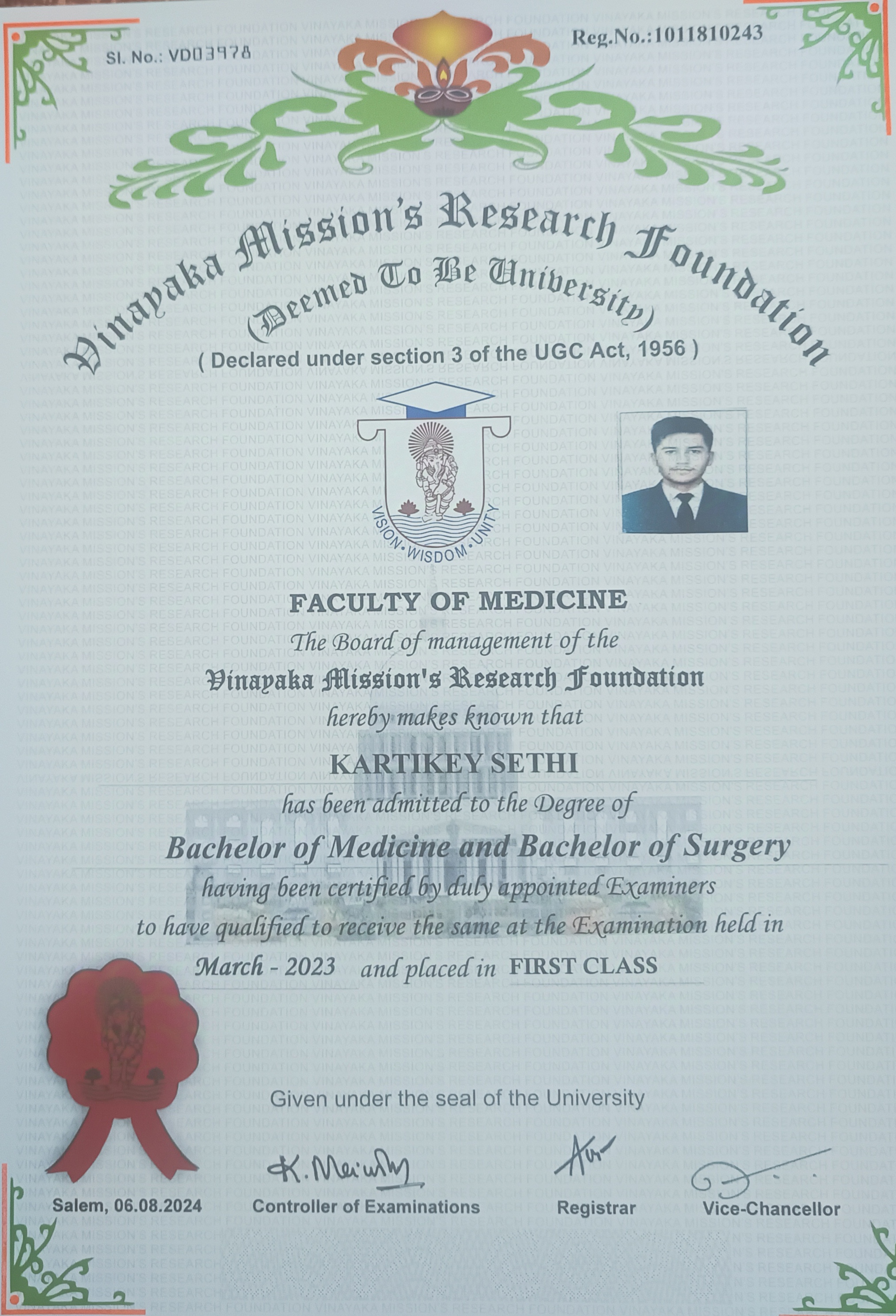 Doctor's certificate
