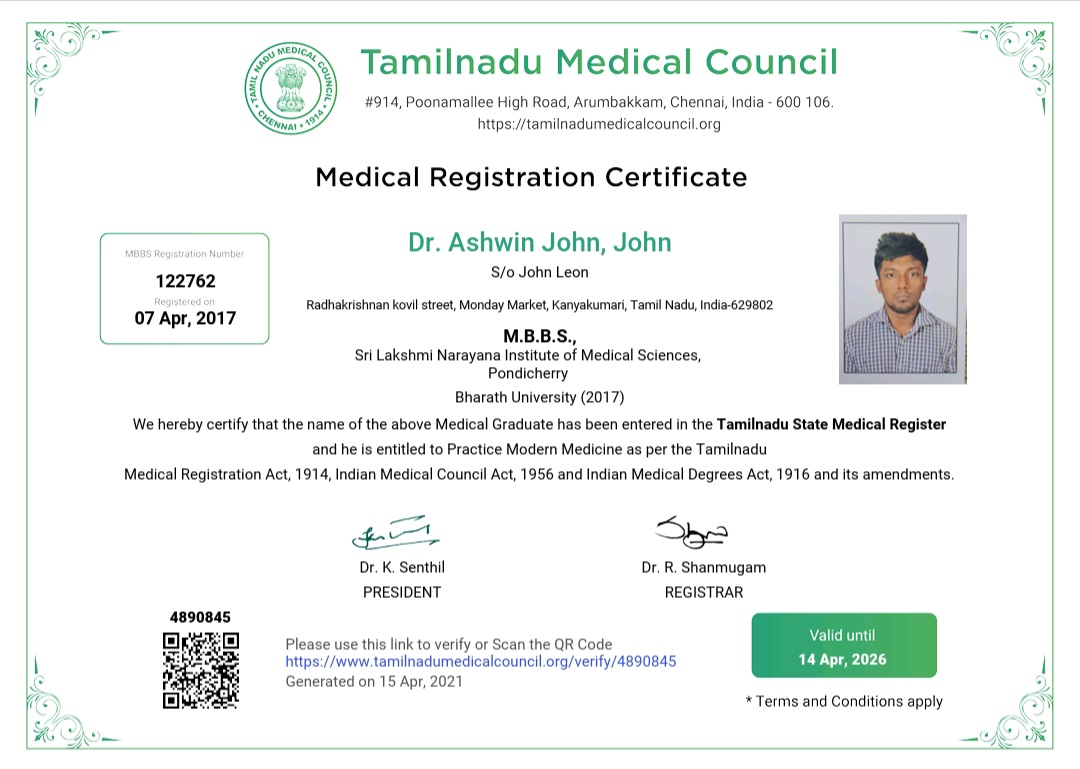 Doctor's certificate