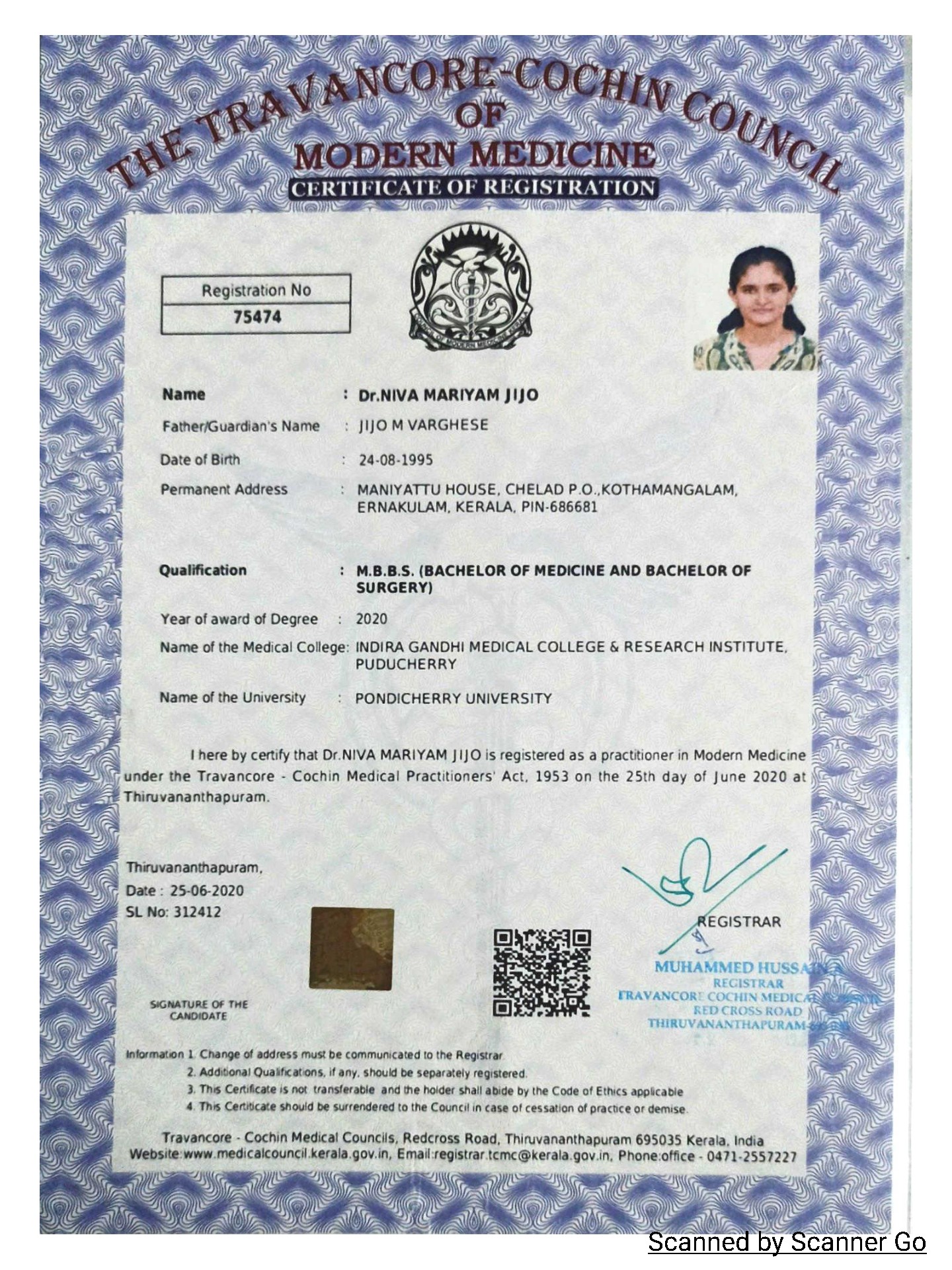Doctor's certificate