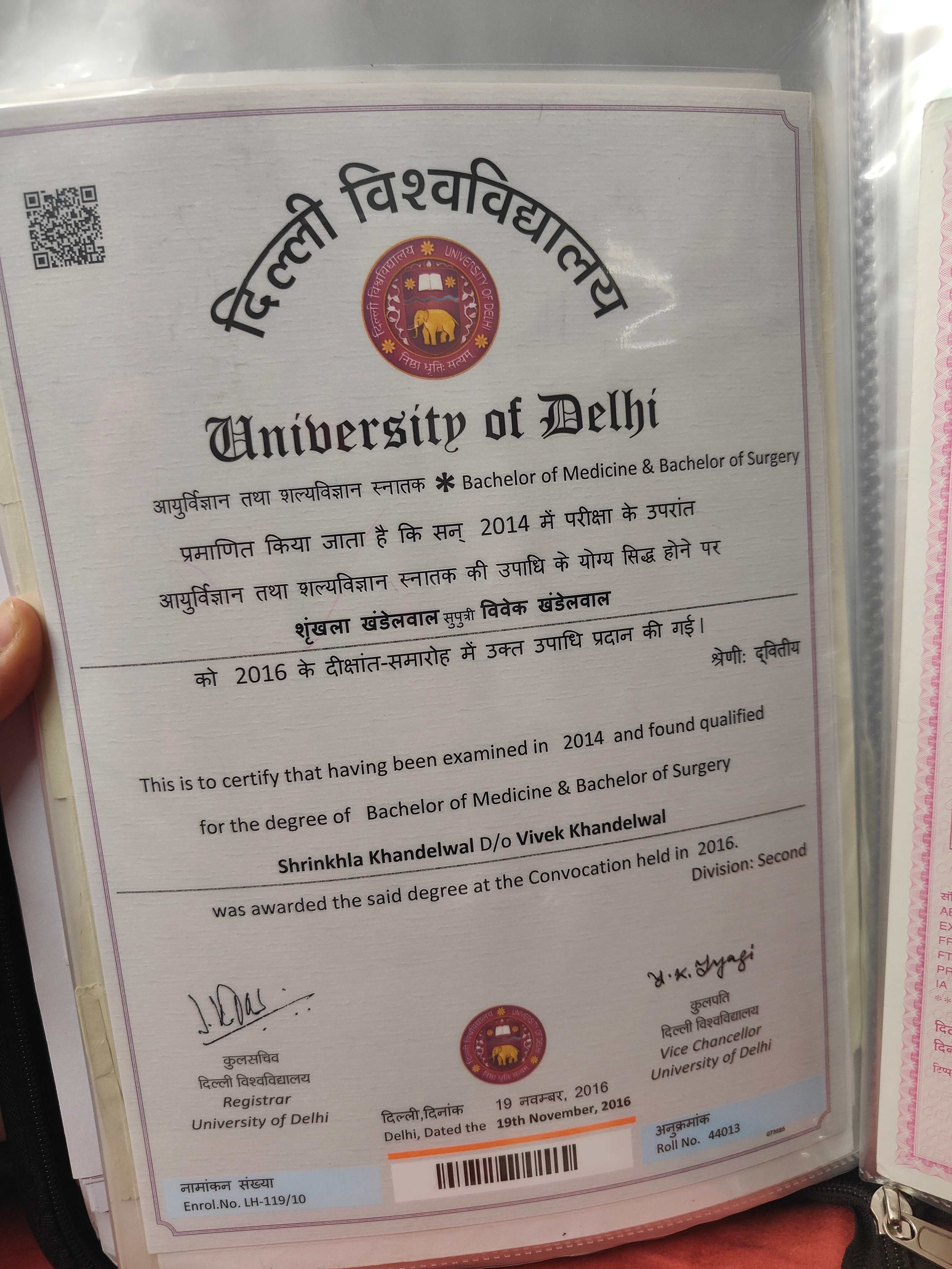 Doctor's certificate