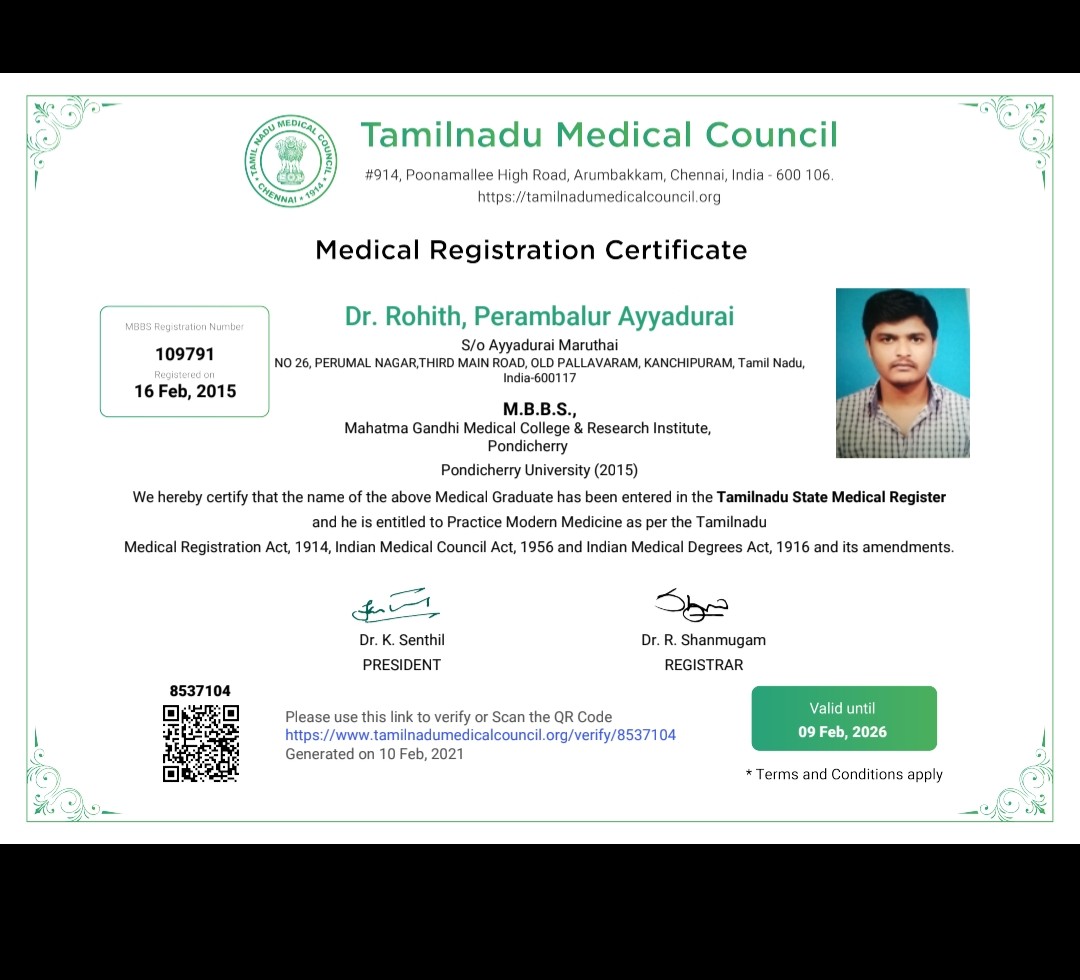 Doctor's certificate
