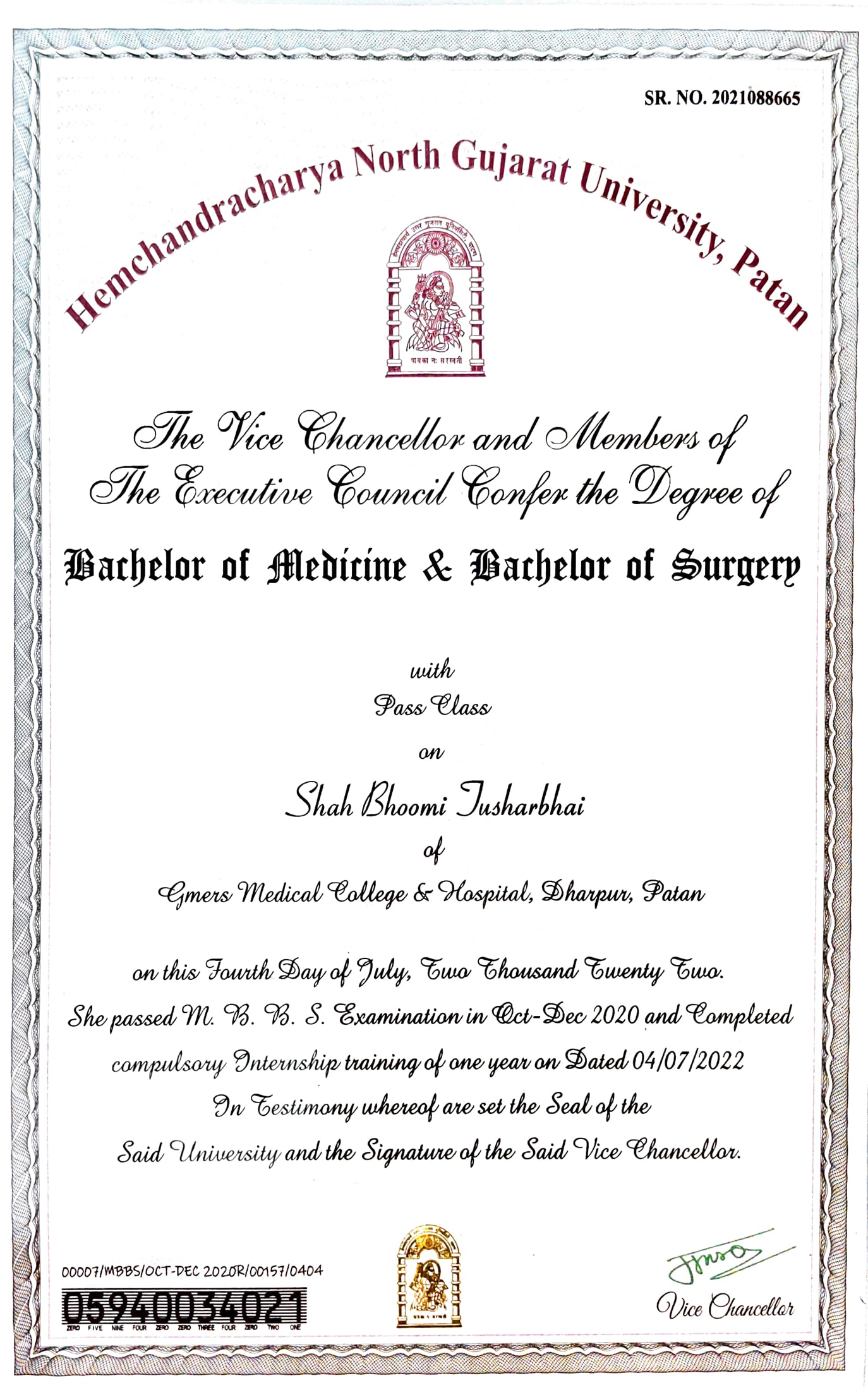 Doctor's certificate