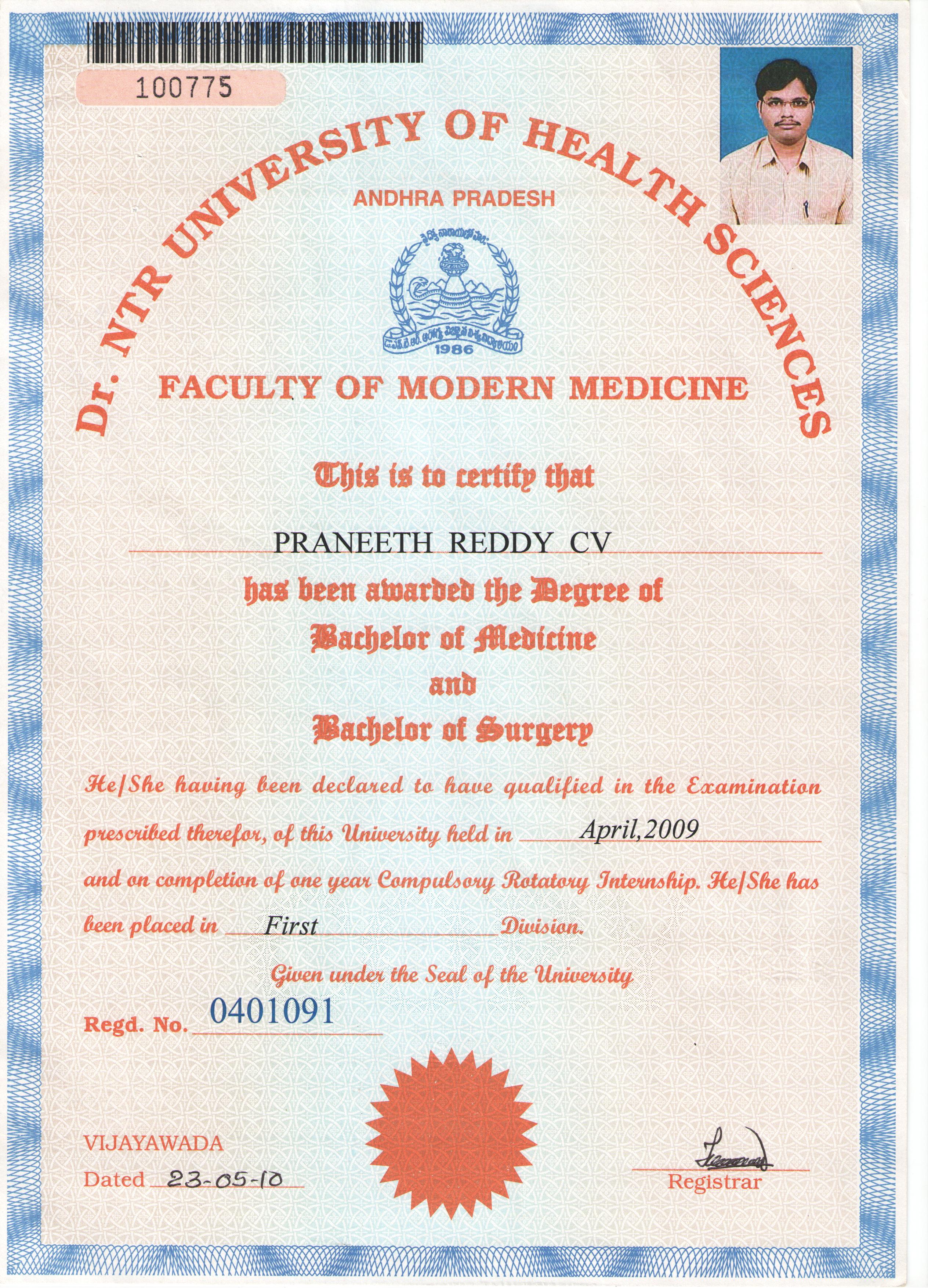 Doctor's certificate