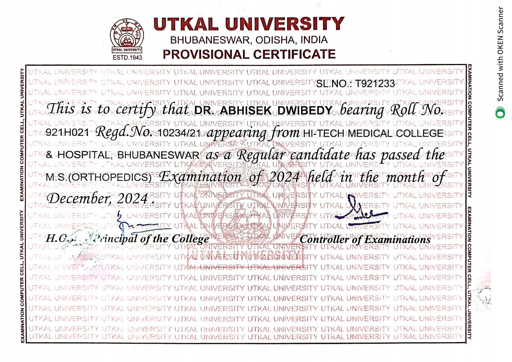 Doctor's certificate
