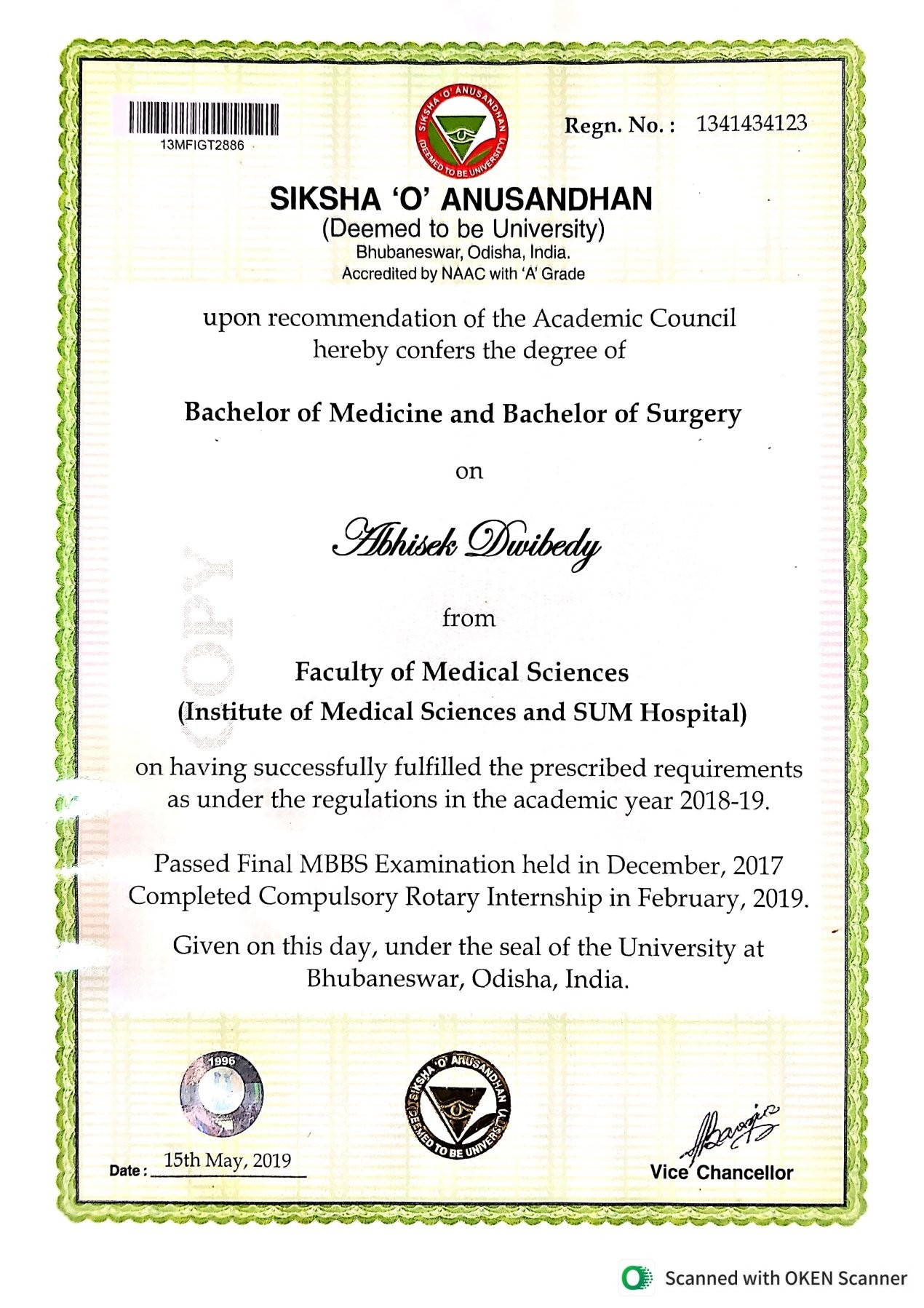 Doctor's certificate