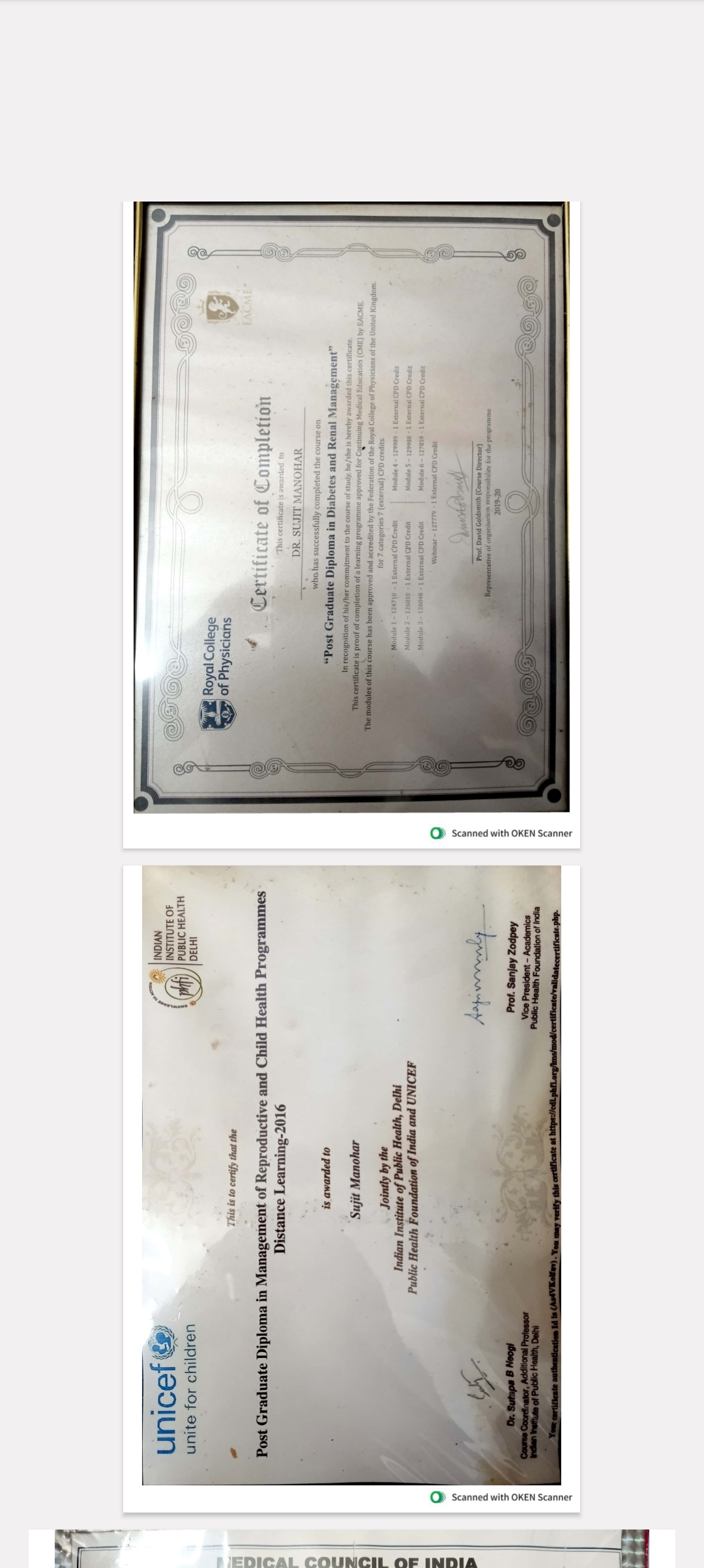 Doctor's certificate