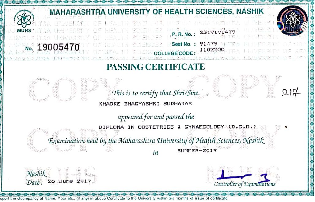 Doctor's certificate