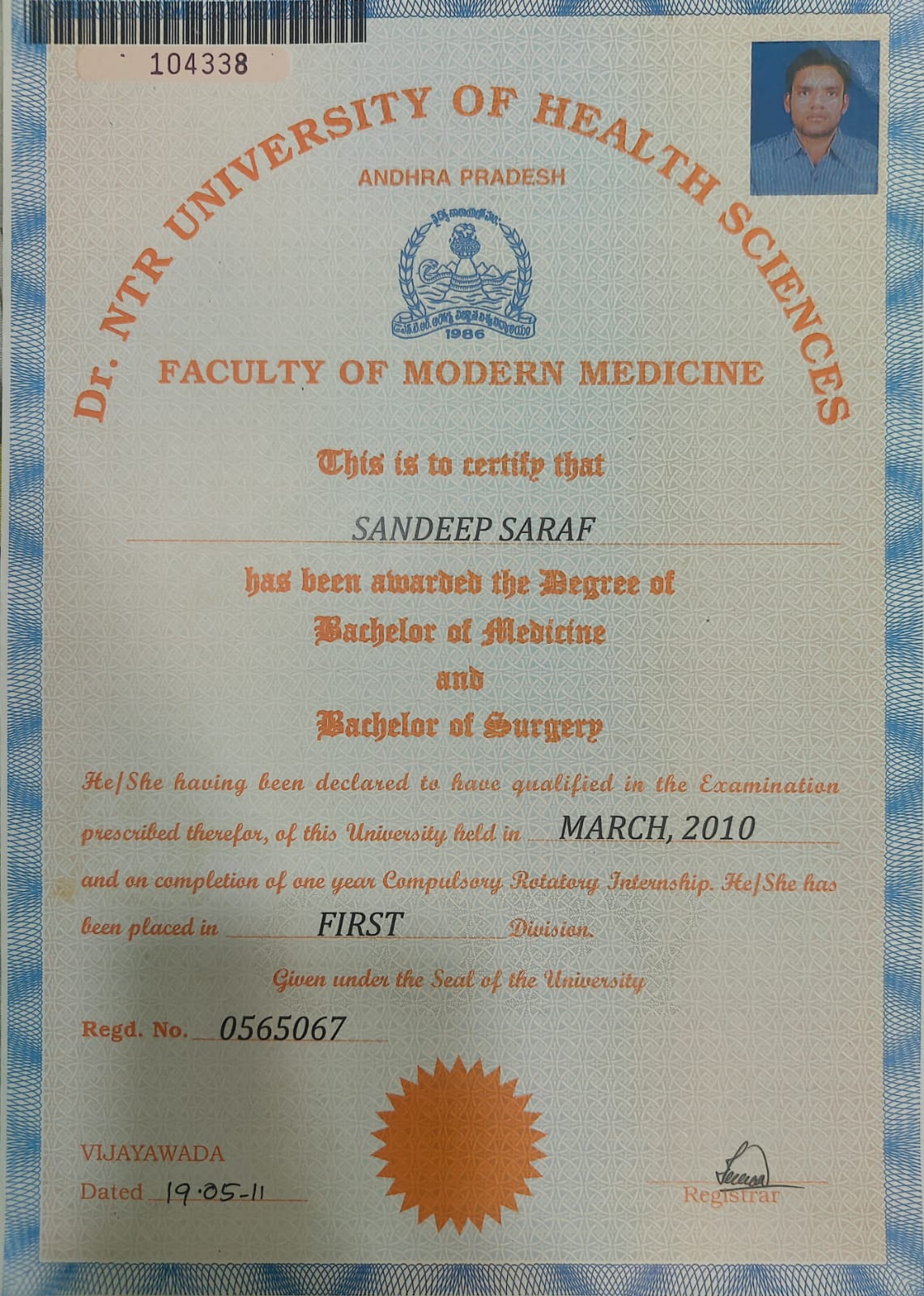 Doctor's certificate