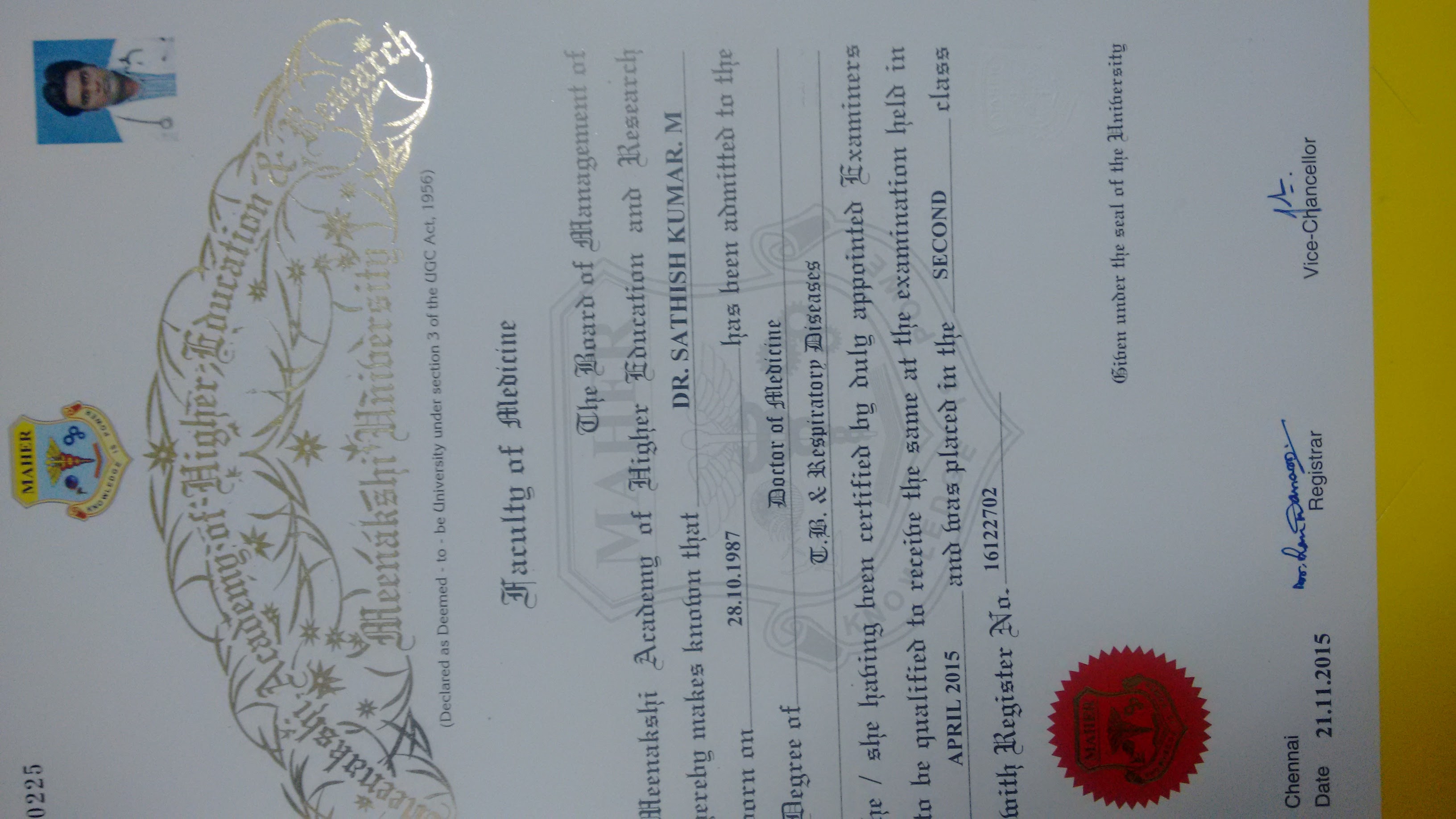 Doctor's certificate
