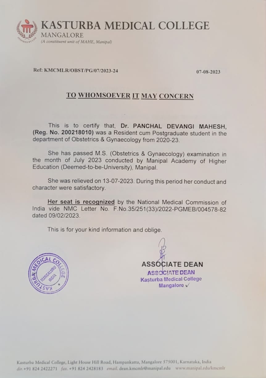 Doctor's certificate