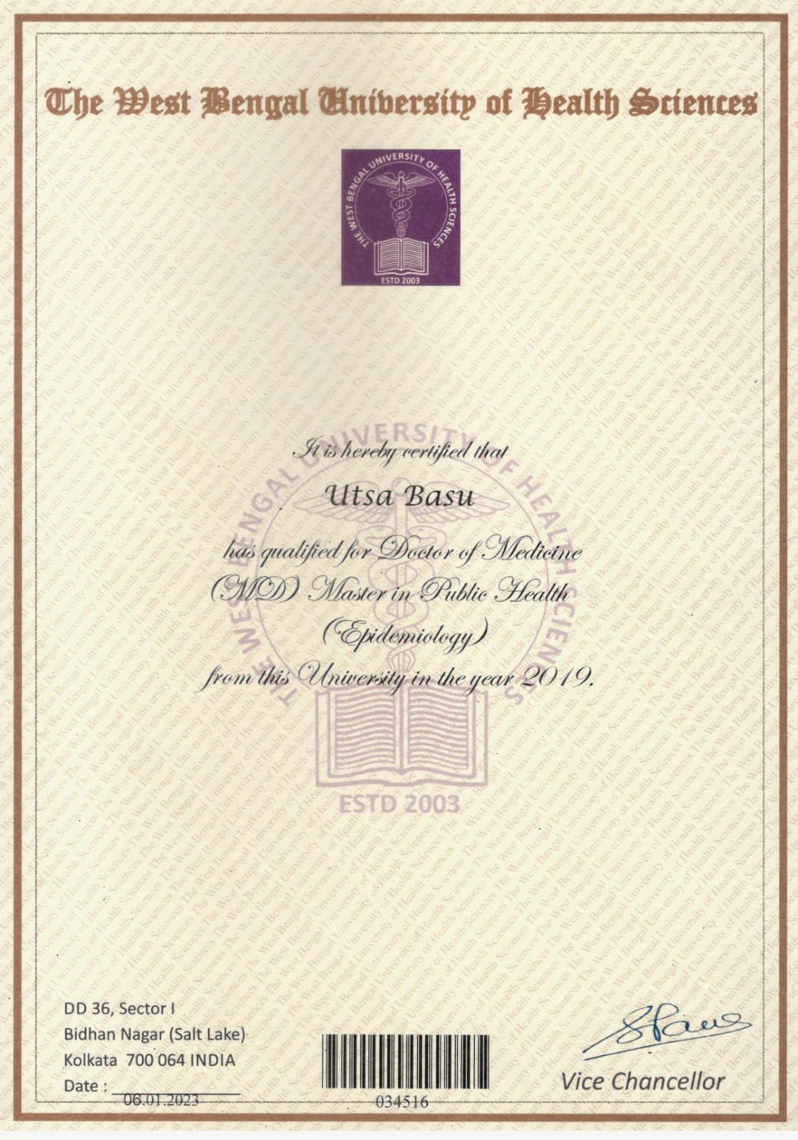 Doctor's certificate