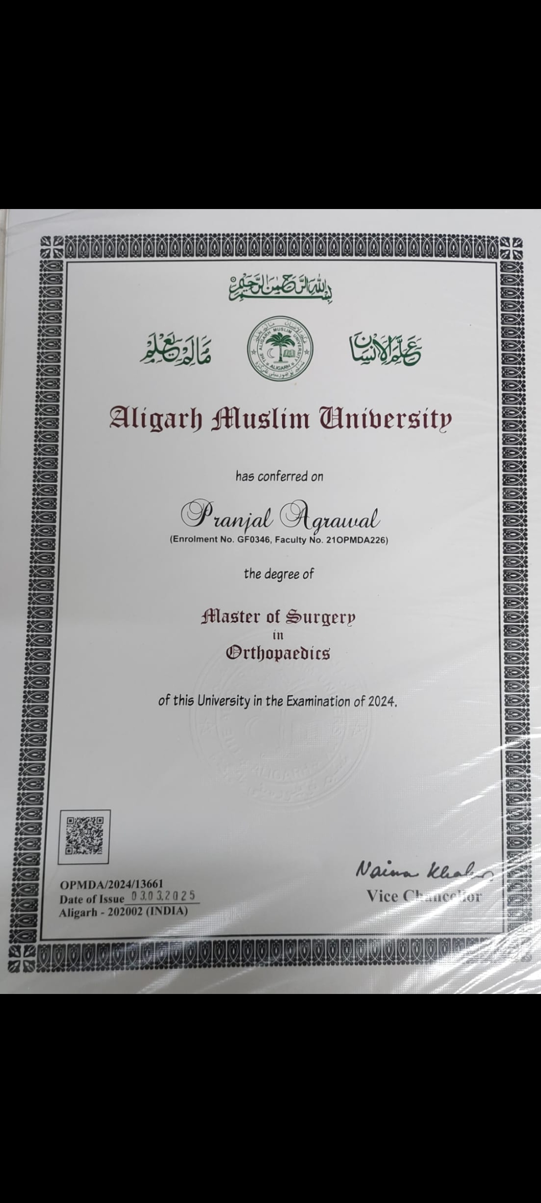 Doctor's certificate