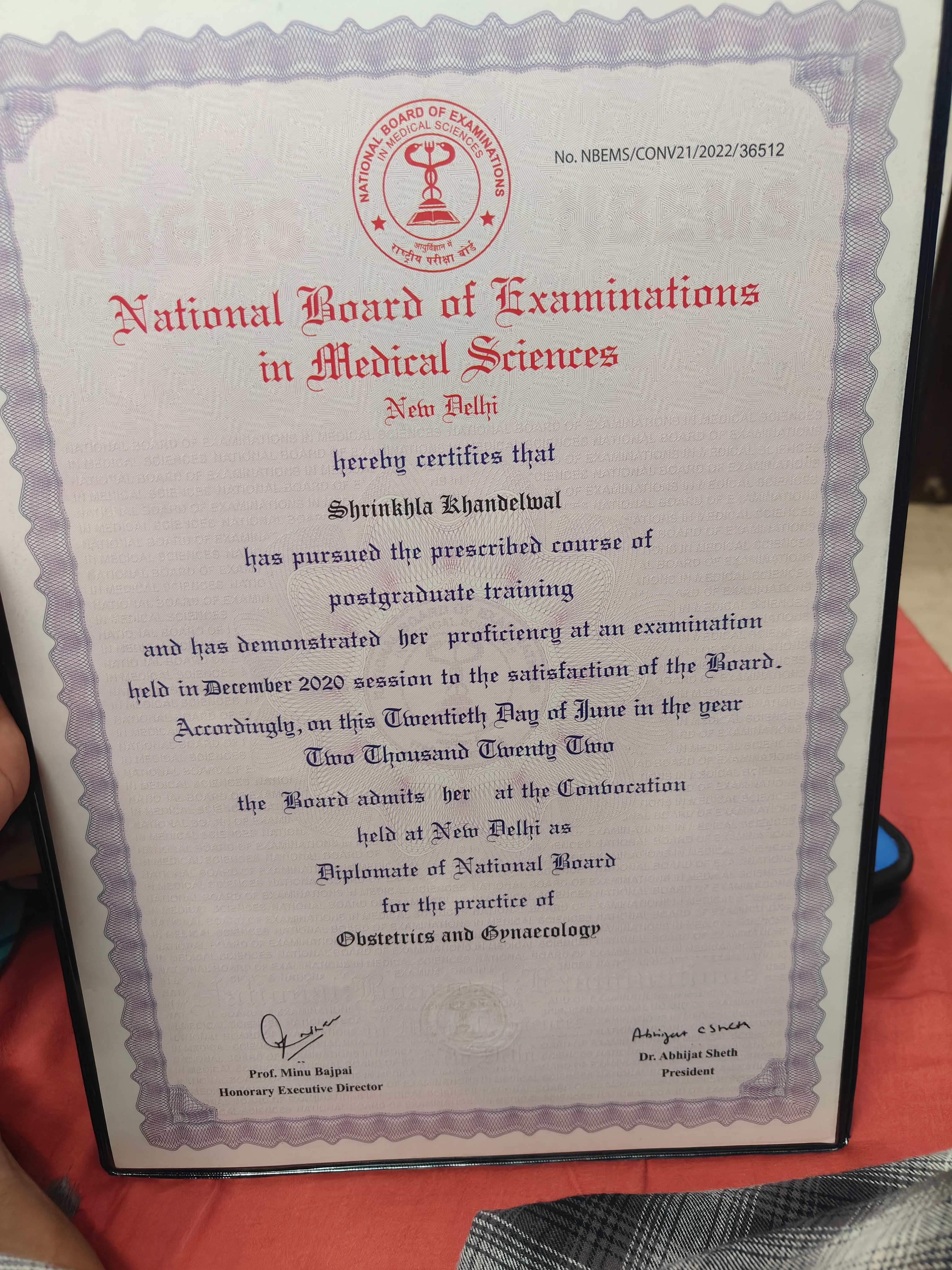 Doctor's certificate