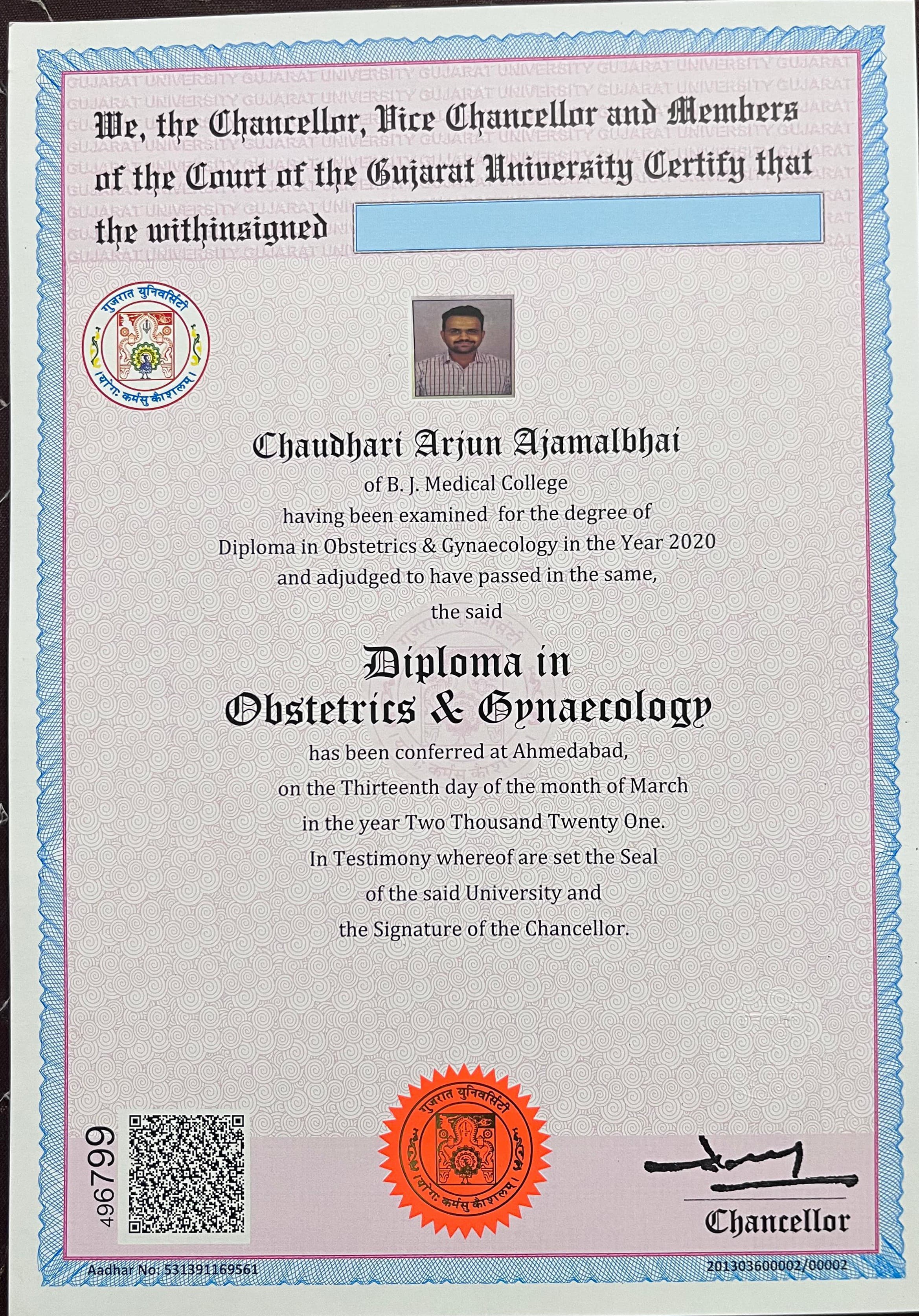 Doctor's certificate