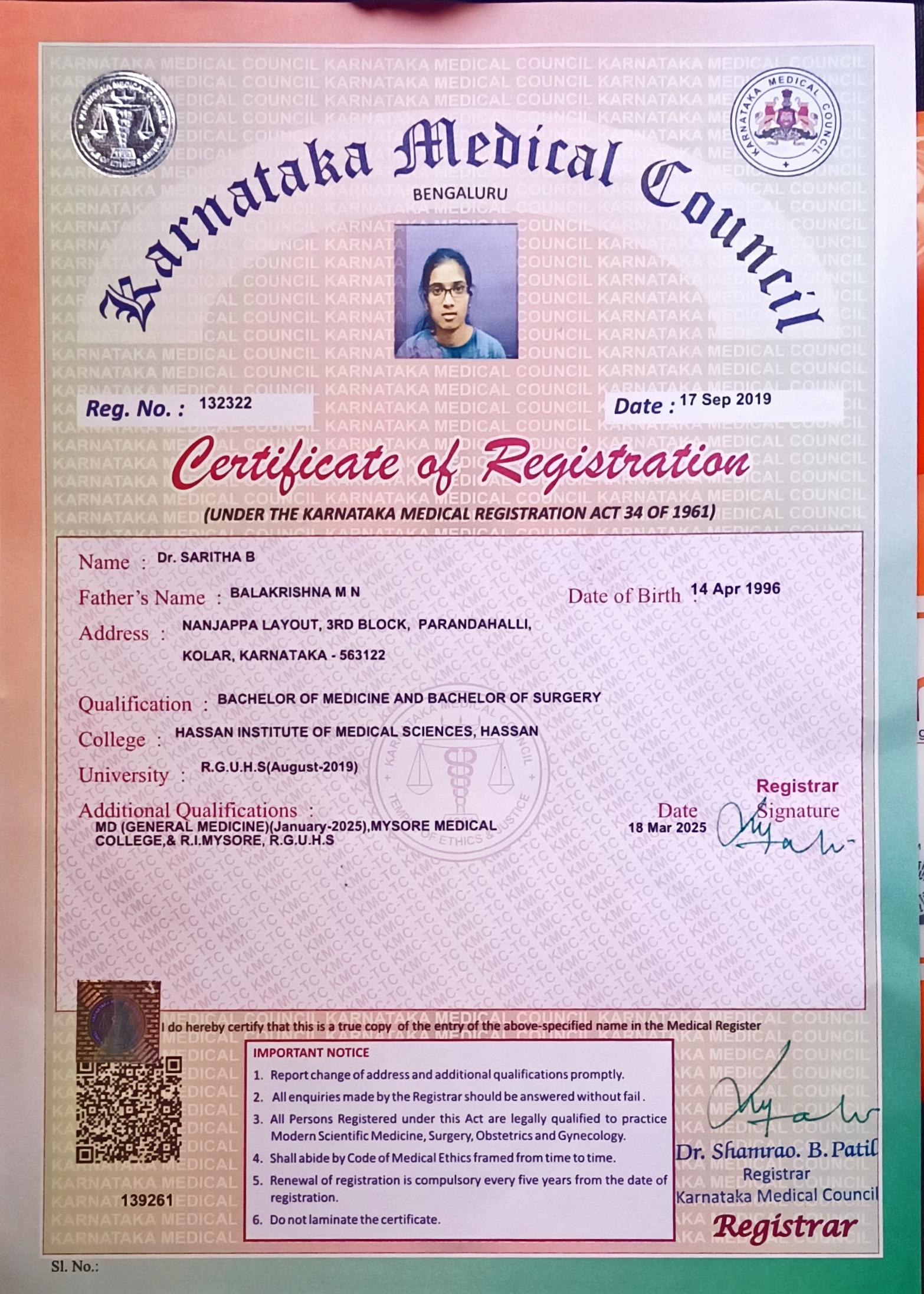 Doctor's certificate