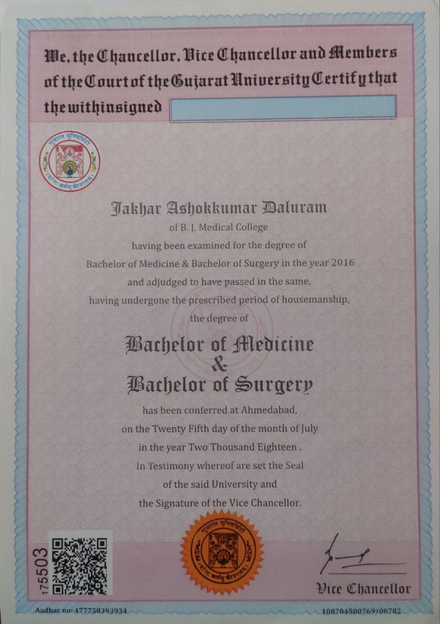 Doctor's certificate